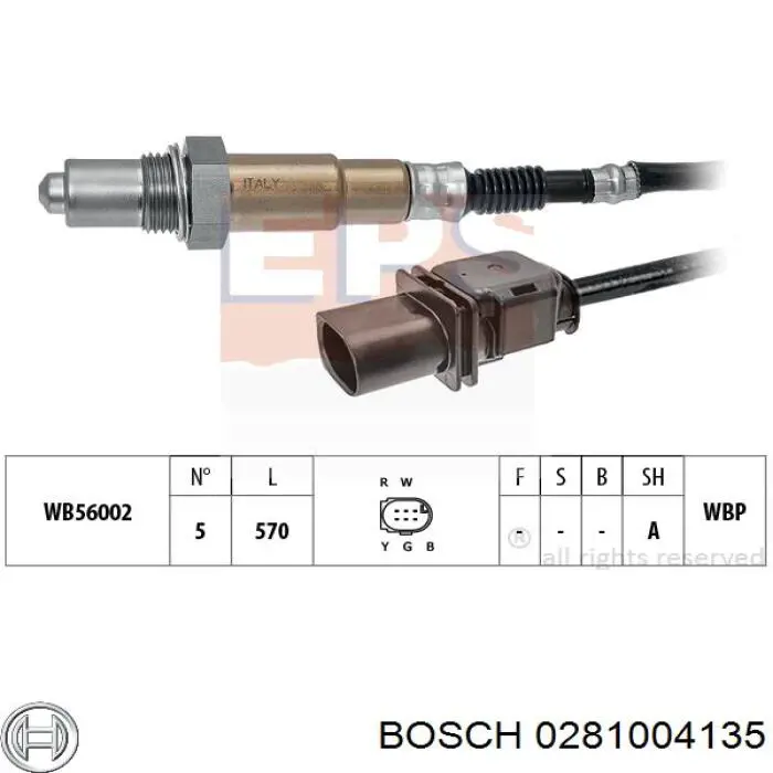 0281004135 Bosch лямбдазонд, датчик кисню до каталізатора