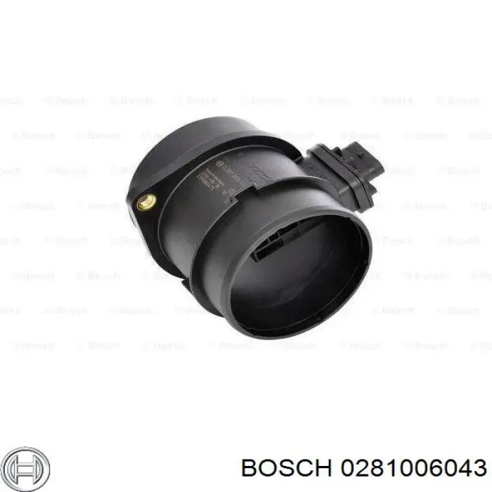 Датчик потоку (витрати) повітря, витратомір MAF - (Mass Airflow) 0281006043 Bosch