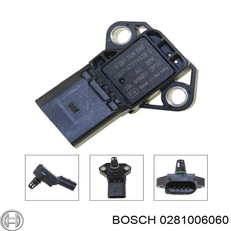 Купити 0281006060 Bosch Датчик тиску наддуву (датчик нагнітання повітря в турбіну)