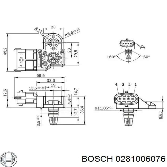 MAP сенсор Bosch 0281006076 ціна, від 26.14 USD