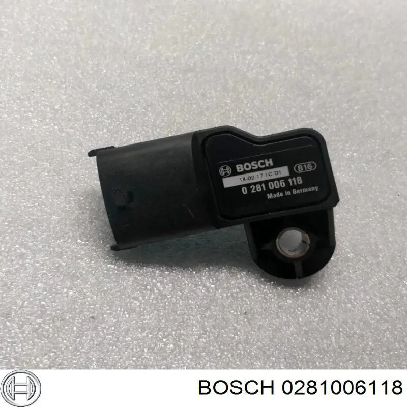 0281006118 Bosch датчик тиску наддуву (датчик нагнітання повітря в турбіну)