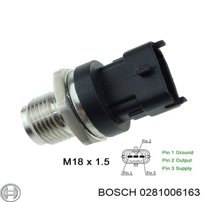Датчик тиску палива 0281006163 Bosch
