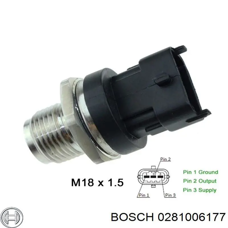Датчик тиску палива Bosch 0281006177 ціна, від 64.10 USD