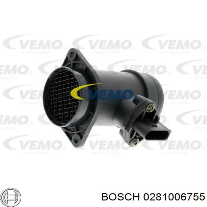 0281006755 Bosch датчик потоку (витрати повітря, витратомір MAF - (Mass Airflow))