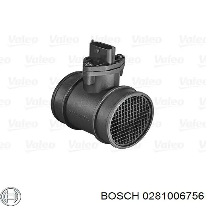 0281006756 Bosch датчик потоку (витрати повітря, витратомір MAF - (Mass Airflow))