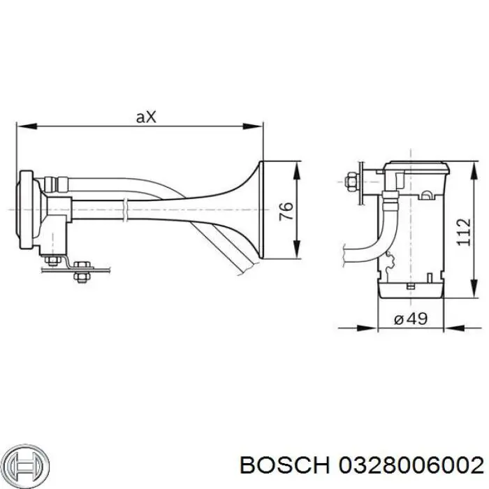 Сигнал звукової, клаксон Bosch 328006002 ціна, від 52.49 USD