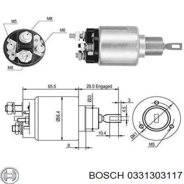0331303117 Bosch Тягове реле стартера