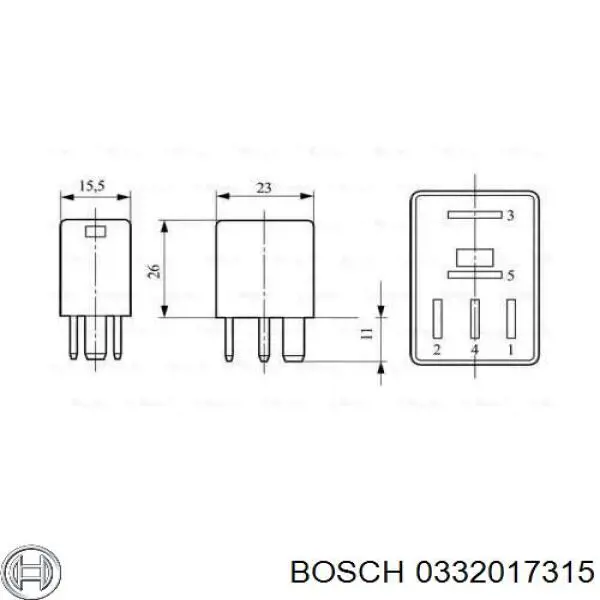 Реле вентилятора Bosch 0332017315 ціна, від 3.28 USD