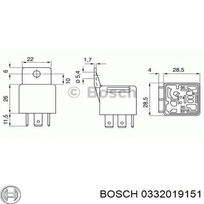 Реле електричне багатофункціональне 0332019151 Bosch