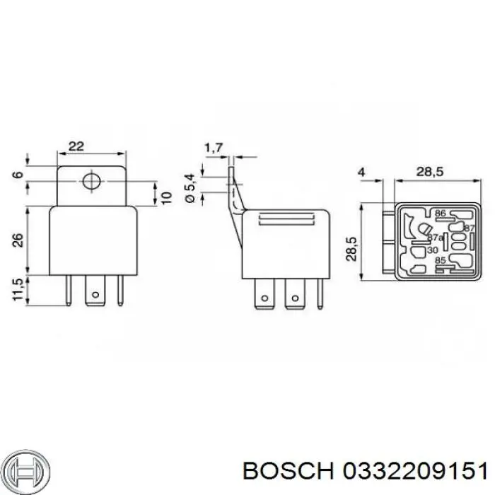 Реле електричне багатофункціональне 0332209151 Bosch