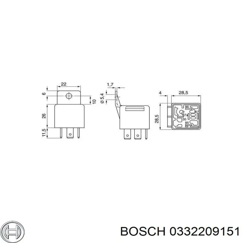 Купити 0332209151 Bosch Реле електричне багатофункціональне