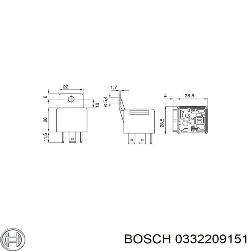 Реле електричне багатофункціональне Bosch 0332209151