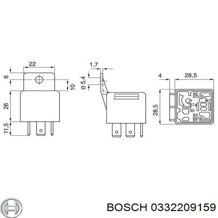 Реле вентилятора Bosch 0332209159 ціна, від 2.17 USD
