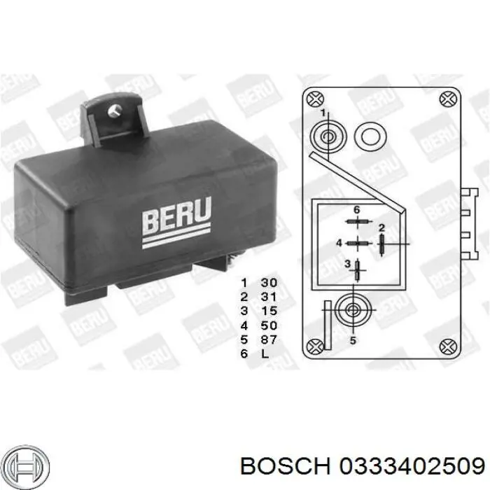 Реле управління Bosch 0333402509 ціна, від 36.00 USD
