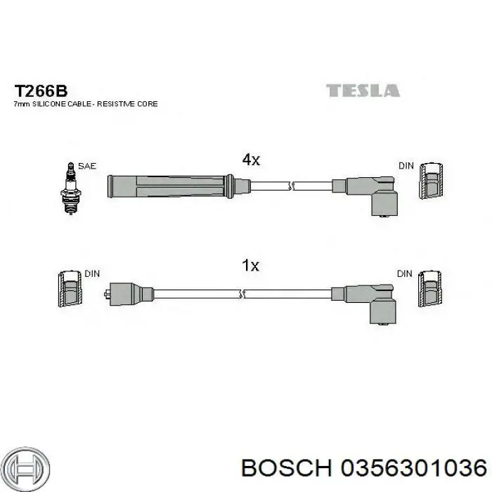 Накінечник свічки запалювання 0356301036 Bosch