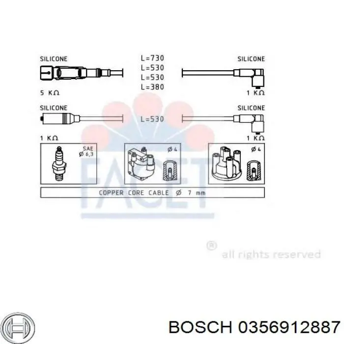 Високовольтні дроти 0356912887 Bosch