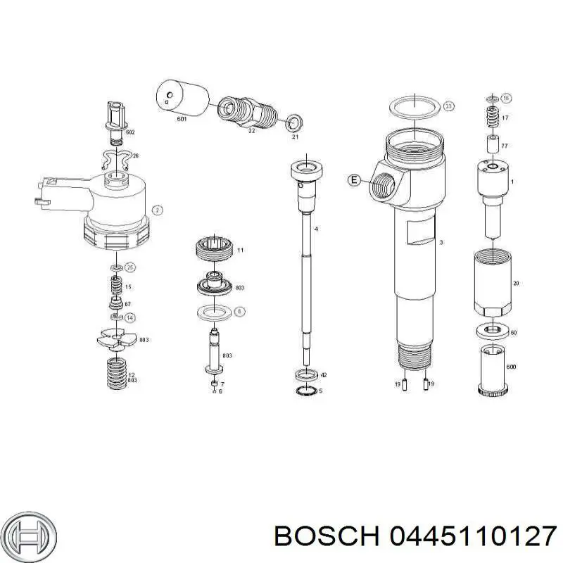 Купити 0445110127 Bosch Форсунка дизельна в зборі, розпилювач + тримач