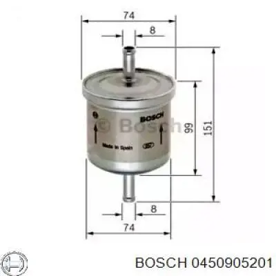 0450905201 Bosch Топливный фильтр (80 мм)