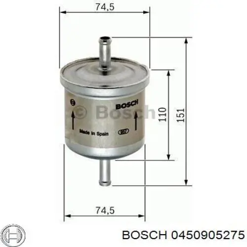 Паливний фільтр 0450905275 Bosch