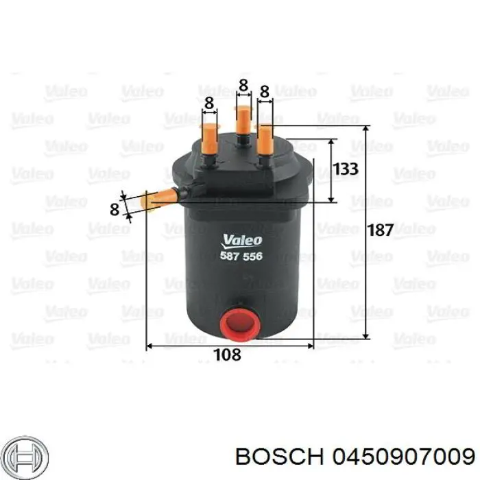 Фільтр тонкого очищення палива Bosch 0450907009 ціна, від 27.22 USD