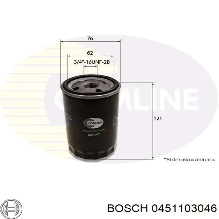 0451103046 Bosch фільтр масляний