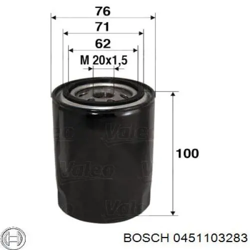 0451103283 Bosch фільтр масляний