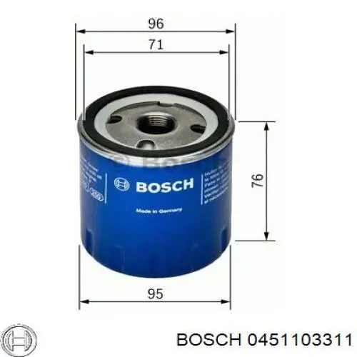 Купити 0451103311 Bosch Фільтр очищення масла відцентровий