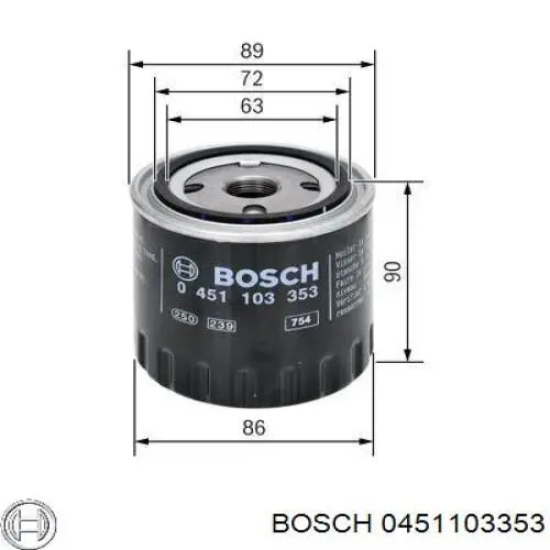 0451103353 Bosch фільтр масляний