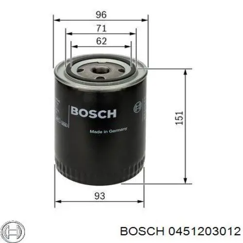 0451203012 Bosch фільтр масляний