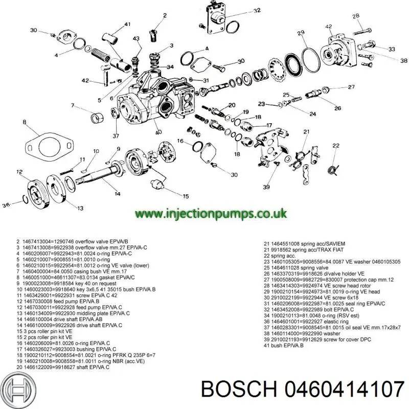 Насос паливний високого тиску Bosch 0460414107 ціна, від 135.14 USD