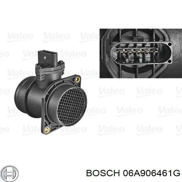 Датчик масової витрати повітря Bosch 06A906461G ціна, від 31.19 USD
