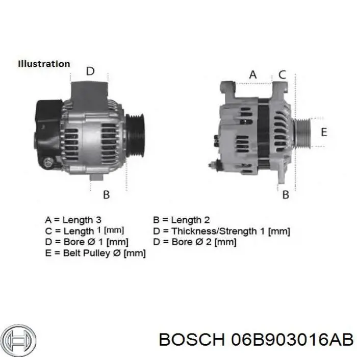 06B903016AB Bosch Авто генератор