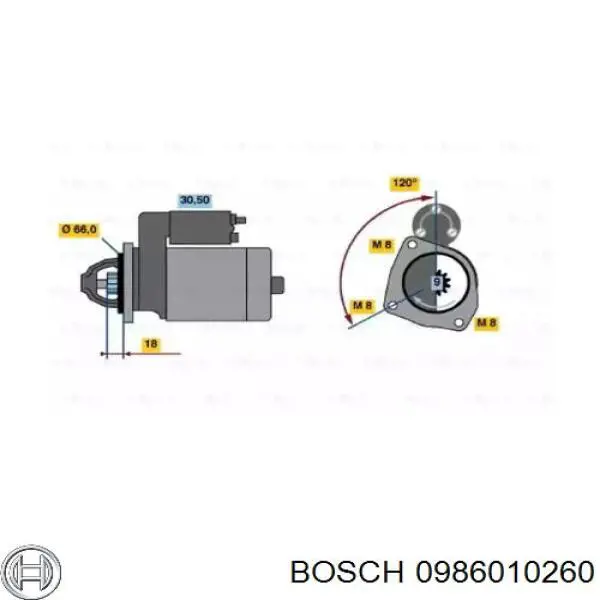 Стартер 0986010260 Bosch