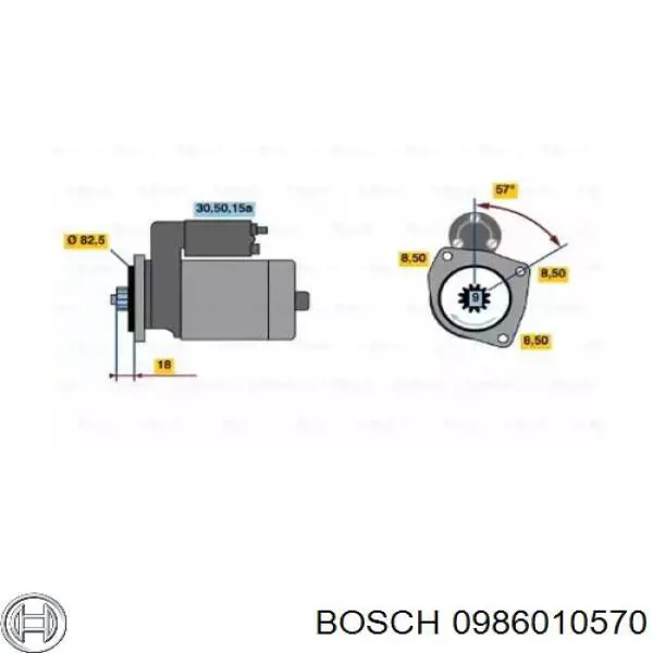 Стартер 0986010570 Bosch