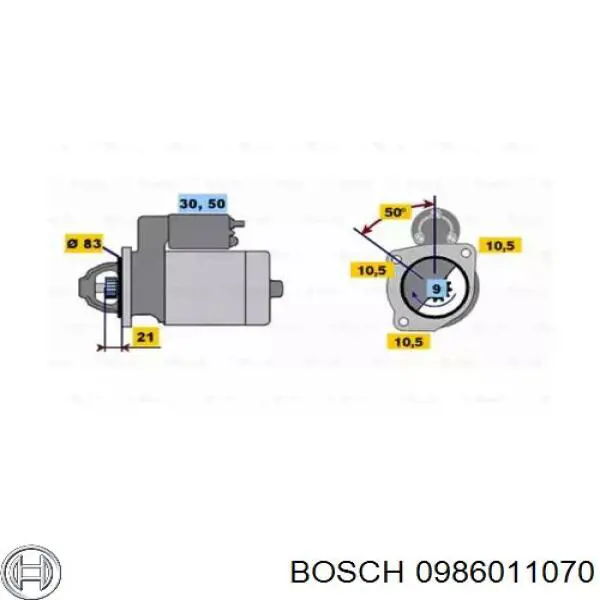 Купити 0986011070 Bosch Стартер