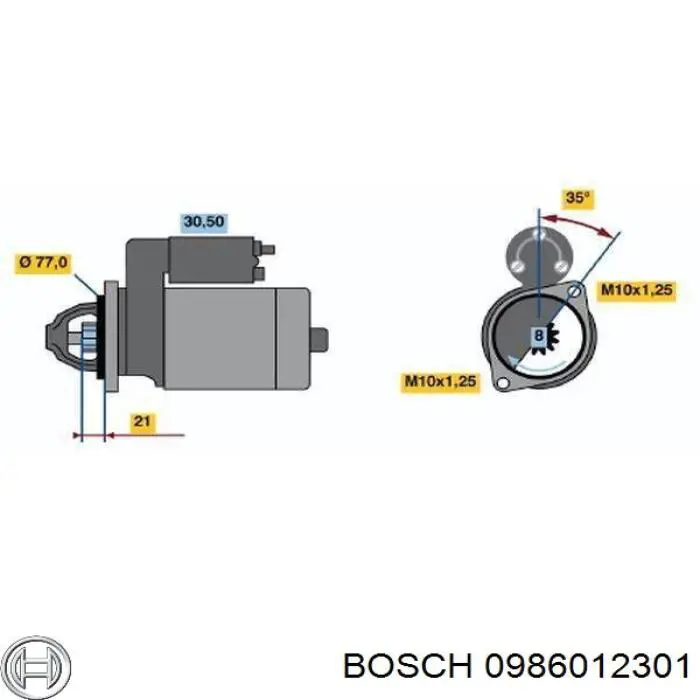 Купити 0986012301 Bosch Стартер
