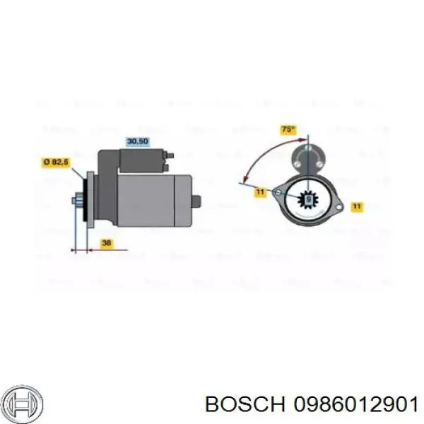 Стартер Bosch 0986012901 ціна, від 126.70 USD