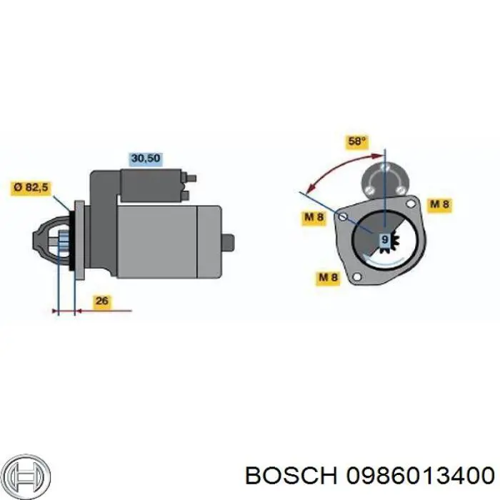 0986013400 Bosch стартер