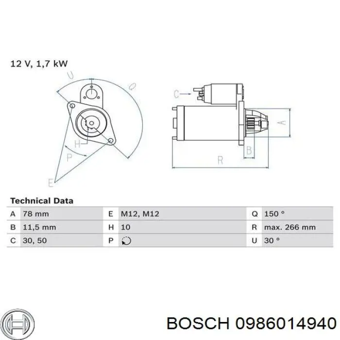 0986014940 Bosch стартер