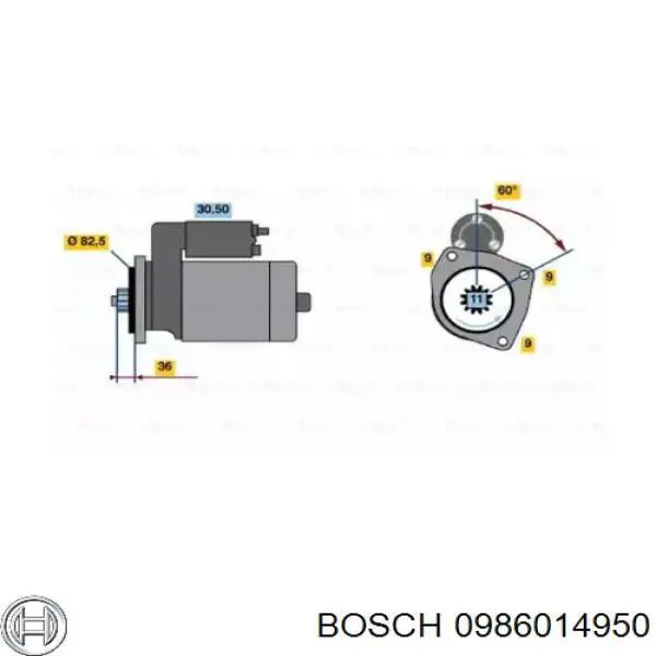 0986014950 Bosch Стартер двигуна