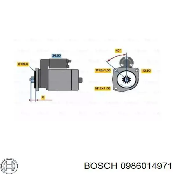 Купити 0986014971 Bosch Стартер