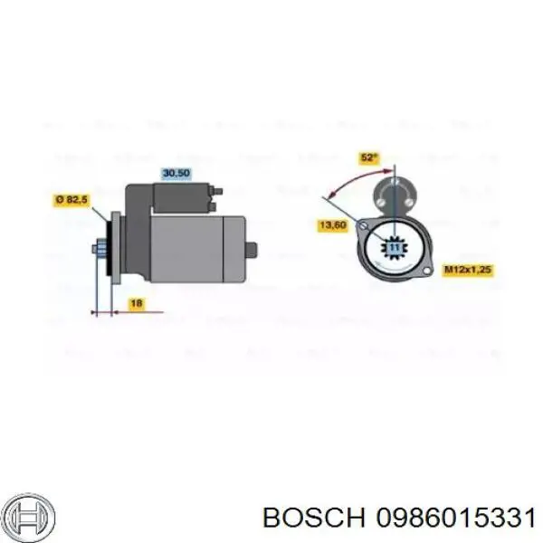 Стартер Bosch 0986015331 ціна, від 129.17 USD
