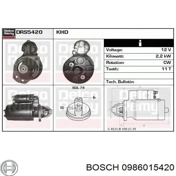 Купити 0986015420 Bosch Стартер