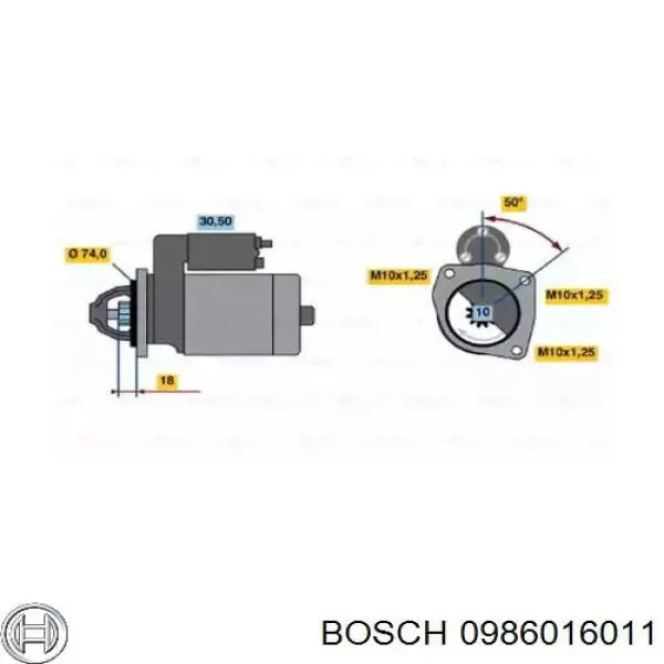 Стартер 0986016011 Bosch