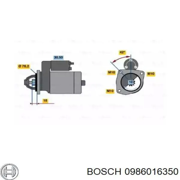 Стартер 0986016350 Bosch