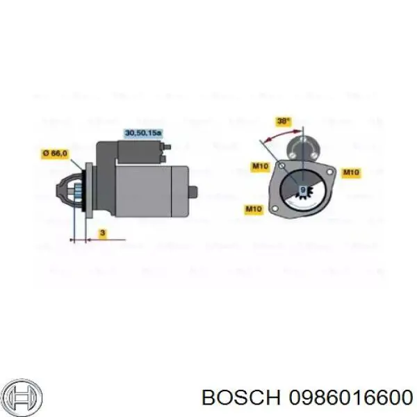 Купити 0986016600 Bosch Стартер