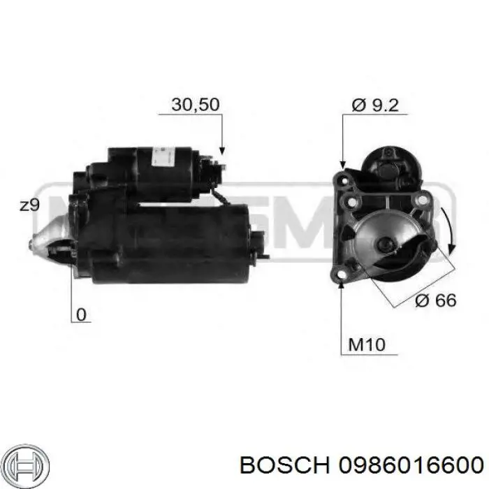 Стартер 0986016600 Bosch