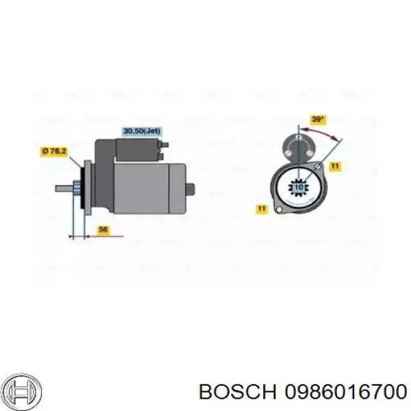 Стартер Bosch 0986016700 ціна, від 35.56 USD