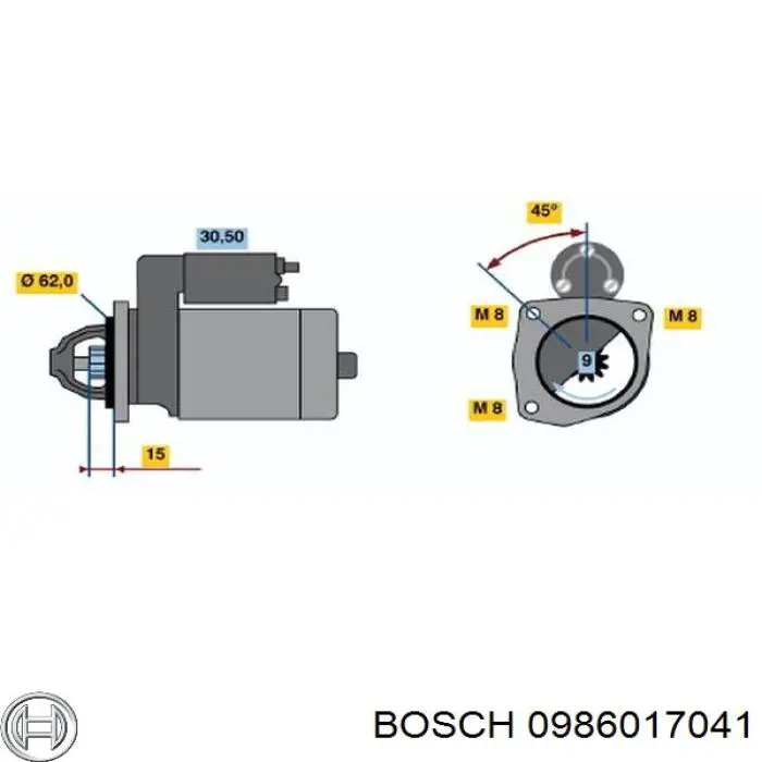 0986017041 Bosch стартер