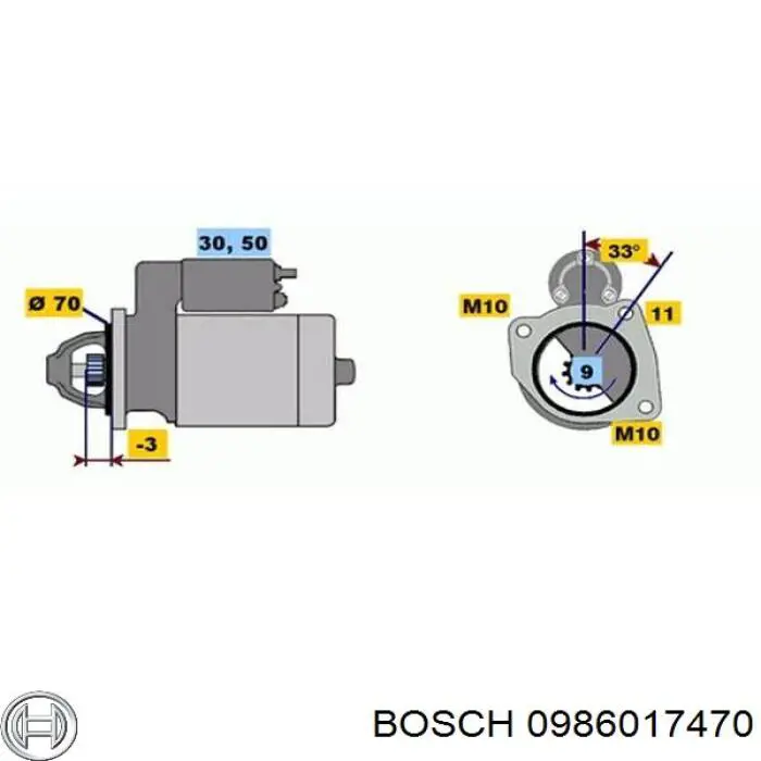0986017470 Bosch стартер